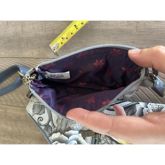 Anuschka 100% Genuine Leather Hand-Painted Hobo Shoulder Purse with Coin Pouch - Picture 13 of 15